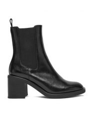 HUGO Botki Nalie 50552697 Czarny. Czarne botki damskie Hugo, ze skóry, bez obcasa, na płaskiej podeszwie, bez zapięcia. Za 639.99 zł.