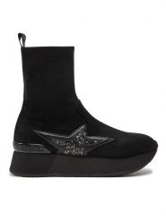 Liu Jo Botki Dreamy 06 BF4043 TX429 Czarny. Czarne botki damskie Liu Jo, z materiału, bez obcasa, na płaskiej podeszwie, bez zapięcia. Za 719.99 zł.