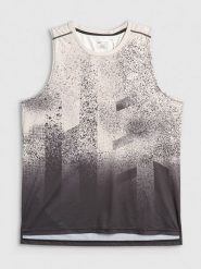 4F Koszulka do biegania regular szybkoschnąca męska - czarna L. Czarne koszulki sportowe męskie 4f, l, bez wzorów, z materiału, bez kołnierzyka. Za 119.99 zł.