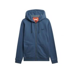 Bluza z kapturem i zamkiem błyskawicznym Superdry Essential Logo. Niebieskie bluzy męskie Superdry., m, bez wzorów, z dresówki, z kapturem. Za 342.35 zł.