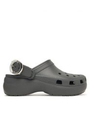Crocs Klapki Classic Platform Buckle Clog 213230 Szary. Szare klapki damskie Crocs, bez wzorów, z tworzywa sztucznego, bez obcasa. Za 299.99 zł.