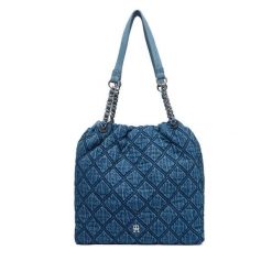 Torebka Tommy Hilfiger. Niebieskie torebki do ręki damskie Tommy Hilfiger, bez wzorów, z denimu, klasyczne, bez dodatków. Za 749.99 zł.