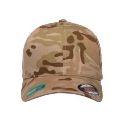 Czapka Z Daszkiem Multicam. Brązowe czapki i kapelusze damskie FLEXFIT, bez wzorów. Za 87.99 zł.