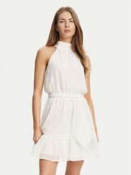 Guess Sukienka letnia W5GK15 W0WA2 Biały Regular Fit. Białe sukienki damskie Guess, na lato, l, z aplikacjami, z syntetyku, bez kołnierzyka, bez ramiączek. Za 349.99 zł.
