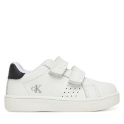 Sneakersy Calvin Klein Jeans. Białe trampki i tenisówki chłopięce Calvin Klein Jeans, bez wzorów, z jeansu, bez zapięcia. Za 179.99 zł.