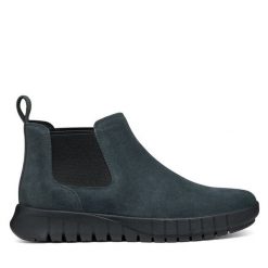 Sztyblety Geox. Szare botki damskie Geox, bez obcasa, na płaskiej podeszwie, bez zapięcia. Za 549.99 zł.