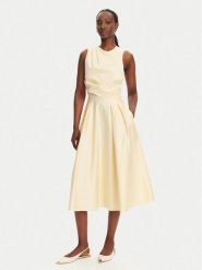 Elisabetta Franchi Sukienka koktajlowa ABT5252E2 DC7 Żółty Regular Fit. Żółte sukienki damskie Elisabetta Franchi, bez wzorów, z bawełny, wizytowe, bez kołnierzyka, bez ramiączek. Za 1,239.00 zł.