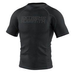 Koszulka Męska Rashguard MMA na Siłownię EXTREME HOBBY TRACE. Czarne koszulki sportowe męskie EXTREME HOBBY, m, bez wzorów, z bawełny, bez kołnierzyka, bez ramiączek, do biegania. Za 199.00 zł.
