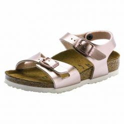 Sandały Birkenstock Rio Dzieci. Białe sandały dziewczęce Birkenstock, z materiału, bez zapięcia. Za 441.00 zł.