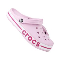 Sandały damskie na basen Crocs CROCBAND. Białe klapki damskie Crocs, bez wzorów, bez obcasa, bez zapięcia. W wyprzedaży za 219.00 zł.