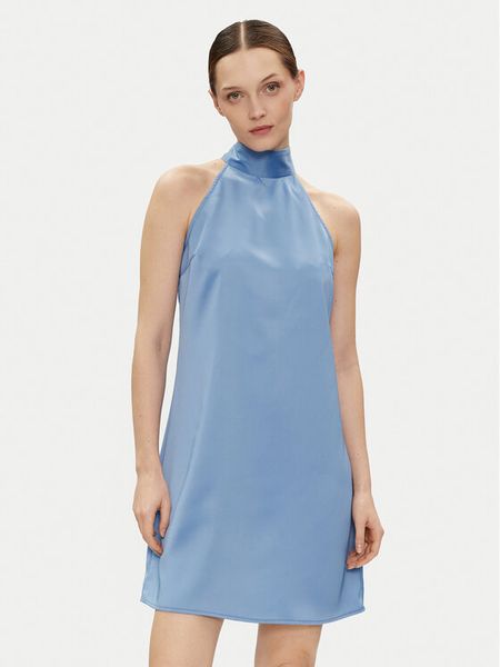 YAS Sukienka koktajlowa Dottea 26032326 Niebieski Regular Fit. Niebieskie sukienki damskie YAS, xs, bez wzorów, z syntetyku, wizytowe, bez kołnierzyka, bez ramiączek. Za 189.99 zł.