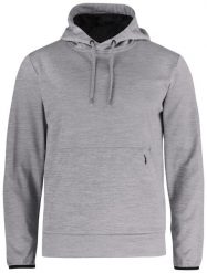 Clique Oakdale bluza męska z kapturem szary melanż, 100% poliester – grey. Szare bluzy męskie CLIQUE, l, bez wzorów, z materiału, z kapturem. Za 232.93 zł.