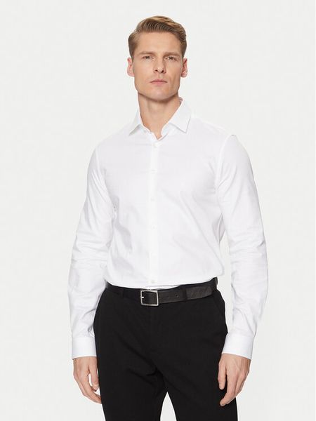 Calvin Klein Koszula K10K113851 Biały Slim Fit. Białe koszule męskie Calvin Klein, m, bez wzorów, z bawełny, bez kołnierzyka, bez ramiączek. Za 219.99 zł.