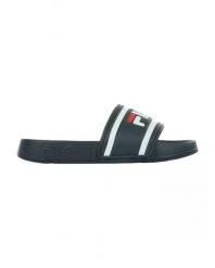 Klapki damskie Fila Morro Bay Slipper. Niebieskie klapki damskie Fila, bez wzorów, z materiału, bez obcasa. Za 110.68 zł.
