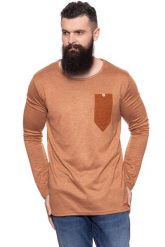 LONGSLEEVE ANERKJENDT STEFAN RUBBER LONGSLEEVE. Brązowe bluzki z długim rękawem męskie Anerkjendt, m, bez wzorów, bez kołnierzyka. W wyprzedaży za 29.99 zł.