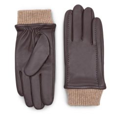 Rękawiczki Męskie Lasocki. Brązowe rękawiczki męskie Lasocki, bez wzorów. Za 129.99 zł.