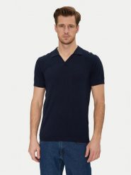 Blend Polo 20718362 Granatowy Regular Fit. Niebieskie koszulki polo męskie Blend, l, bez wzorów, z bawełny, bez ramiączek. Za 129.99 zł.