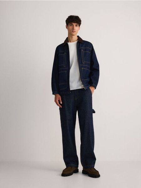 Jeansy loose fit - granatowy. Niebieskie jeansy męskie Reserved. Za 159.99 zł.