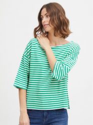 Fransa Bluzka 20611666 Zielony Regular Fit. Zielone bluzki damskie Fransa, m, bez wzorów, z bawełny, bez kołnierzyka, bez ramiączek. Za 89.99 zł.