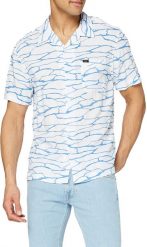 LEE SS RESORT SHIRT MĘSKA KOSZULA MATERIAŁOWA WHITE CANVAS L67PQJRR 112116926. Białe koszule męskie Lee, l, bez wzorów, z materiału, bez kołnierzyka, bez ramiączek. Za 129.99 zł.