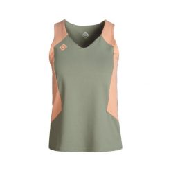 Koszulka Texas Padel – elastyczna, oddychająca i szybkoschnąca. Zielone koszulki sportowe damskie IZAS, bez wzorów, z materiału, sportowe, bez kołnierzyka. Za 182.57 zł.
