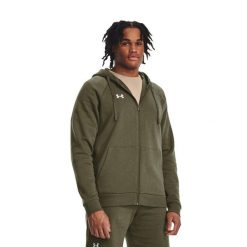 Bluza Rozpinana Męska Polar Rival. Białe bluzy męskie Under Armour, l, bez wzorów, z bawełny, z kapturem. Za 390.00 zł.