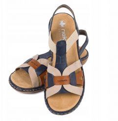 Rieker Rieker Sandals 65918-90 Granatowe 38. Sandały damskie Rieker, bez wzorów, bez obcasa, bez zapięcia. Za 240.74 zł.