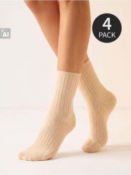 Skarpetki z bawełną 4 pack - różowy. Czerwone skarpety damskie Sinsay, bez wzorów, z bawełny. Za 15.99 zł.