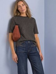 Street One Koszulka Kobiety Dżersej brązowy, 46. Brązowe t-shirty damskie Street One, bez wzorów, z dżerseju, eleganckie, bez kołnierzyka. Za 149.95 zł.