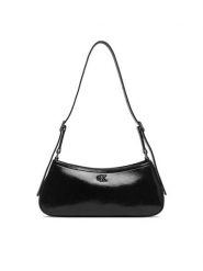 Calvin Klein Torebka Ck Metallic Small Shoulder Bag LV04F3304G Czarny. Czarne torebki do ręki damskie Calvin Klein, bez wzorów, ze skóry, bez dodatków. Za 409.99 zł.