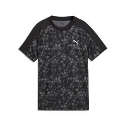Młodzieżowa koszulka Train All Day Essentials Printed PUMA. Czarna koszulki sportowe męskie Puma, na jesień, m, bez wzorów, z dżerseju, bez kołnierzyka, bez ramiączek, na fitness i siłownię. Za 89.00 zł.