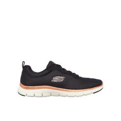 Buty sportowe damskie Skechers Flex Appeal 4.0 Brillant View. Czarne obuwie sportowe damskie Skechers, bez wzorów, z materiału. Za 269.99 zł.