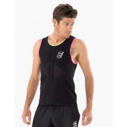 Koszulka do biegania męska Compressport Pro Racing Singlet. Czarne koszulki polo męskie Compressport, m, bez wzorów, bez ramiączek. Za 203.99 zł.