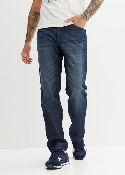 Jeansy classic fit, straight. Niebieskie jeansy męskie bonprix. Za 132.99 zł.