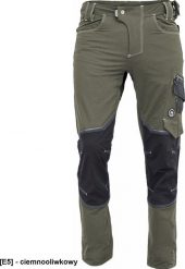 CERVA NEURUM PERFORMANCE spodnie - męskie spodnie robocze, elastyczny materiał TrifibetexPRO, 6 kieszeni, odblaski - ciemnooliwkowy 46. Zielone spodnie materiałowe męskie CERVA, m, bez wzorów, z materiału. Za 273.84 zł.