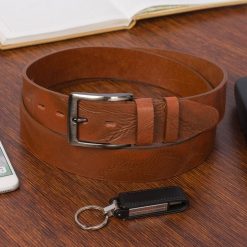 Pasek skórzany BELTIMORE r.85-100 cm E35 brązowy. Brązowe paski damskie bez wzorów. Za 59.99 zł.