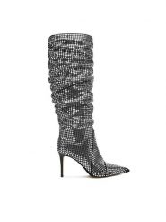 MICHAEL Michael Kors Kozaki Dawn Heeled Boot 40F5DWHB7S Srebrny. Szare kozaki damskie MICHAEL Michael Kors, z materiału, bez obcasa, na szpilce. Za 1,689.00 zł.
