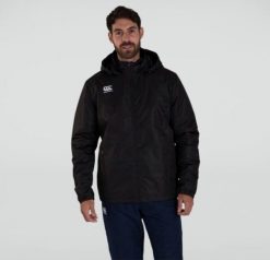 Kurtka wodoodporna Canterbury Club Vaposhield Stadium. Czarne kurtki męskie CANTERBURY, xl, bez wzorów, z poliesteru, bez kaptura. Za 677.00 zł.