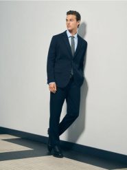 Marynarka slim fit - granatowy. Niebieskie marynarki męskie Reserved, bez wzorów, z bawełny. Za 329.99 zł.