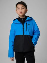 4F Kurtka membrana 5000 chłopięca - czarna 122 (6-7 lat). Czarne kurtki i płaszcze dla chłopców 4f, bez wzorów, z materiału, bez kaptura. Za 249.99 zł.