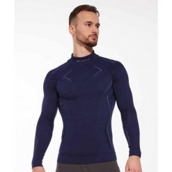 Bluza męska wełniana Brubeck EXTREME MERINO. Niebieskie bluzy męskie Brubeck, na zimę, m, bez wzorów, z wełny, bez kaptura. Za 379.00 zł.