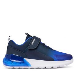 Sneakersy Geox. Niebieskie trampki i tenisówki chłopięce Geox, bez wzorów, bez zapięcia. Za 339.99 zł.