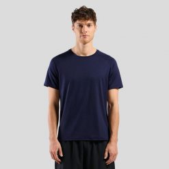 T-shirt de Sport Odlo ACTIVE 365, Col Rond. Niebieskie t-shirty męskie Odlo, bez wzorów, sportowe, bez kołnierzyka. W wyprzedaży za 183.75 zł.