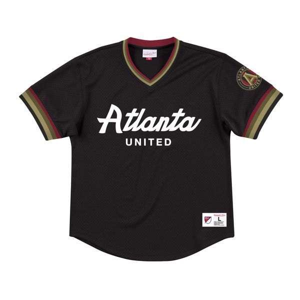 Jersey Atlanta United FC special script. Czarne koszulki sportowe męskie Mitchell & Ness, bez wzorów, z jersey, bez kołnierzyka, bez ramiączek, do piłki nożnej. Za 395.00 zł.