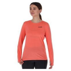 Bluza do biegania damska Inov-8 Performance Long Sleeve. Czerwone bluzy damskie Inov-8, bez wzorów, bez kaptura, do biegania. Za 172.99 zł.