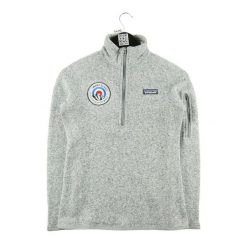 Second life - Lepszy Sweter Damski z Polarowym Golfem - Jak nowy. Szare swetry damskie Patagonia, bez wzorów, z polaru, sportowe, bez kołnierzyka, bez ramiączek, bez kaptura. Za 253.76 zł.
