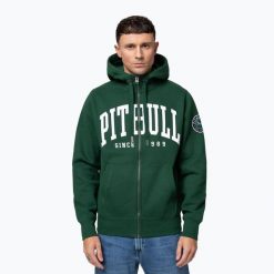 Bluza męska Pitbull Norton Hooded Zip. Zielone bluzy sportowe męskie PITBULL, l, bez wzorów, z bawełny, bez kaptura, na fitness i siłownię. Za 239.99 zł.