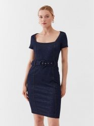 Guess Sukienka codzienna W3YK70 KBU70 Granatowy Bodycon Fit. Niebieskie sukienki damskie Guess, na co dzień, l, z aplikacjami, z syntetyku, bez kołnierzyka, bez ramiączek, bodycon. Za 299.99 zł.