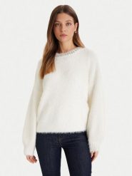 Guess Sweter W5BR58 Z3BH0 Biały Regular Fit. Białe swetry damskie Guess, xs, z aplikacjami, z syntetyku, bez kołnierzyka, bez ramiączek, bez kaptura. Za 479.99 zł.