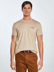 Koszulka męska bawełniana beżowa Vincer 805. Brązowe t-shirty męskie Big Star, l, bez wzorów, z bawełny, klasyczne, bez kołnierzyka. Za 99.99 zł.